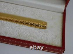 Cartier Vendome Or Ovale Pinstripe Stylo À Bille Avec Boîte Livraison Gratuite