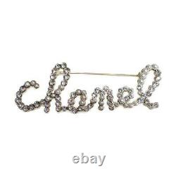 Chanel B20 Logo Broche Plaqué Strass Fashion Pearl Gold CC Coco