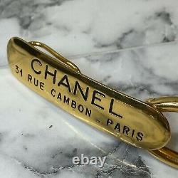 Chanel Vintage Rue 31 Cambon Gold-plaqué Logo Plaque Diamond Link Belt Xxs