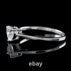 Coeur Promise Anneau De Mariage Simulé Diamant 14k Or Plaqué Argent Réel