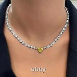 Collier de tennis pour femmes en or 14K plaqué, avec diamants de laboratoire multi-formes de 24 carats