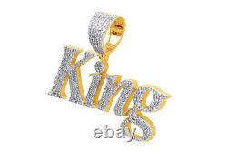 Coupe Ronde Simulated Diamond King Pendentif 14k Jaune Or Plaqué Sterling
