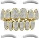 Diamant Grillz Or Plaqué 24k Pour Bouche Top Bottom Hip Hop Grills De Dents Pour Tee