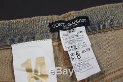 Dolce & Gabbana'14 Gold 'jean Droit Délavé En Plaque De Métal Pour Jeans Neuf Tno