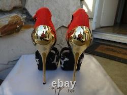 Giuseppe Zanotti Gold Plated Ankle Strap Ponyhair Jake Sandals Taille Ue 42