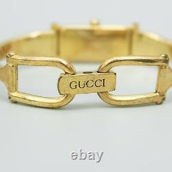 Gucci 1500 Montres Quartz Femme Vintage Rectangle Plaqué Or