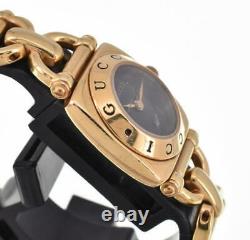 Gucci 6400l Cadran Noir Or Plaqué Quartz Ladies Watch G#102825