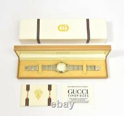 Gucci 9000m Acier Inoxydable / Plaqué Or Ivoire Cadran Quartz Montre Homme G#106500
