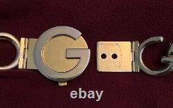 Gucci Années 1970 Vintage Gold Plated Logo Chain Belt Very Rare 31.25 Pouces