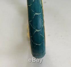 Gucci Bracelet Vintage, 24 Kt Snakeskin. Plaqué Or, Couleur Turquoise