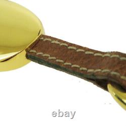 Gucci Gg Logo Sherry Bag Porte-clés Bracelet En Cuir Plaqué Or 07mk049