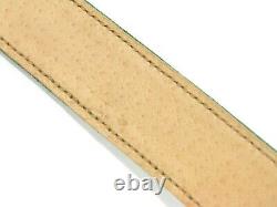 Gucci Shelly Line Belt Waist Mark Suede Leather Gold Plaqué Vert Italie 70-28