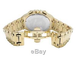 Hommes Aqua Maître Hexagone Forme 47mm Plaqué Or Cadran Noir Diamond Watch W # 356