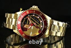 Invicta 44mm Marvel Iron Man Limited Edition Red Bezel 18k Gold Plated Watch Nouveau