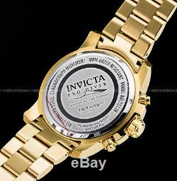 Invicta 50 MM Pro Diver Chronographe Cadran Bleu Plaqué Or 18k S S Bracelet