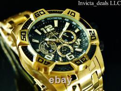 Invicta 50mm Hommes Pro Diver Scuba Chrono Fibre De Carbone Noir 18k Gold Plated Watch
