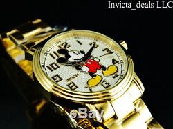 Invicta Disney 43mm Hommes Mickey Mouse Quartz Limitée Ed Plaqué Or 18 Carats Montre