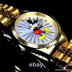 Invicta Disney Mickey Mouse Steel 18kt Gold Plated Steel Limited Ed Watch Nouveau