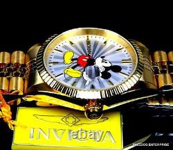Invicta Disney Mickey Mouse Steel 18kt Gold Plated Steel Limited Ed Watch Nouveau