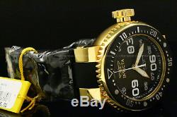 Invicta Hommes 52mm Grand-pro Diver Plaqué Or 18k Blak Dial Ss Black Bracelet