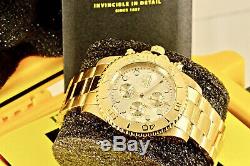 Invicta Men Pro Diver Plaqué Or 18 Carats Ss Chronographe Cadran Champagne $ 695 Montre