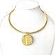 Julie Vos Valencia 24k Gold Plated Reversible Mop Coin Choker Collier