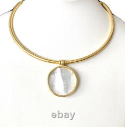 Julie Vos Valencia 24k Gold Plated Reversible Mop Coin Choker Collier