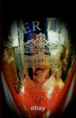 Liverpool Fc Replica Premiership Trophy 20 Metal Gold Plated Couronne & Lion Sale