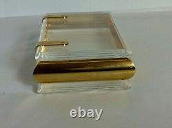 MID Century Perspex Lucite & Gold Plated Metal Hollywood Regency Brinket / Boîte