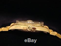 Mens Rolex En Or Jaune 18 Carats Solide Datejust Withgold Plaqué Président Style Bracelet