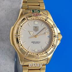 Mens Tag Heuer 4000 18k Or Plaqué 200m Professional Watch Creme Dial