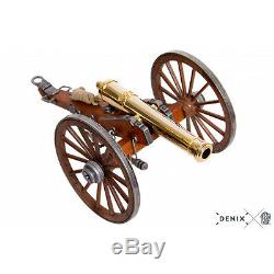 Métal Plaqué Par Or 24k Cannon De Guerre Civile Construit Modèle 9.8 Artillerie De Campagne Des Etats-unis 1857