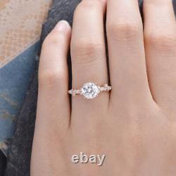 Moissanite Round Infinity Cluster Engagement Anneau 1,50 Ct 14k Rose Plaqué Or