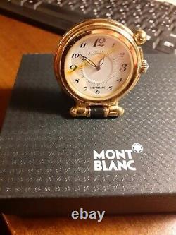 Mont Blanc Meisterstuck Horloge De Voyage Plaqué Or Fabriqué En Suisse 5707