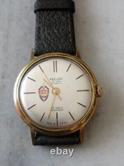 Montre-bracelet vintage Poljot De Luxe 29 rubis automatique - Officier du KGB plaqué or