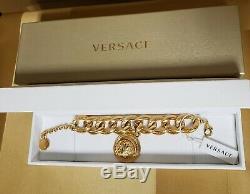 New Versace Plaqué Or Chaîne En Métal Méduse Bracelet