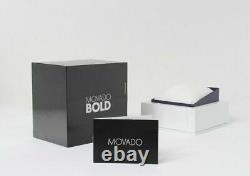 Nouveau Movado Bold 3600327 Montre Quartz Biton Noir Plaqué Ion Pour Femmes