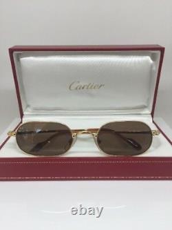 Nouvelles Lunettes De Soleil Vintage Cartier Orfy Thin Rim Frame 18k Gold Plaqué 1990s France