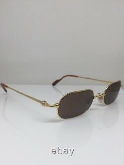 Nouvelles Lunettes De Soleil Vintage Cartier Orfy Thin Rim Frame 18k Gold Plaqué 1990s France