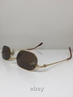 Nouvelles Lunettes De Soleil Vintage Cartier Orfy Thin Rim Frame 18k Gold Plaqué 1990s France