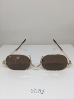 Nouvelles Lunettes De Soleil Vintage Cartier Orfy Thin Rim Frame 18k Gold Plaqué 1990s France