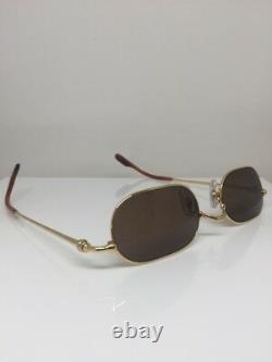 Nouvelles Lunettes De Soleil Vintage Cartier Orfy Thin Rim Frame 18k Gold Plaqué 1990s France