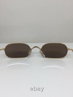 Nouvelles Lunettes De Soleil Vintage Cartier Orfy Thin Rim Frame 18k Gold Plaqué 1990s France