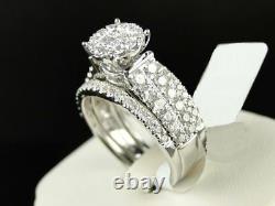 Or Blanc Plaqué Diamant Simulé Fiançailles Mariage Mariage Nouvelle Bague Design