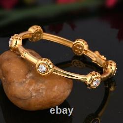 Or Jaune Plaqué Cubic Zirconia Bangle 925 Argent Bracelets De Mariage