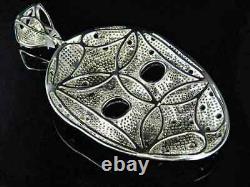 Pendentif en forme de masque de Jason avec diamant créé en laboratoire de coupe ronde de 6 carats en argent plaqué or blanc