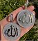 Pendentif Médaille Allah En Moissanite Taillée Ronde De 3 Carats, Plaqué Or Blanc 14 Carats