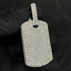 Pendentif personnalisé pour homme en diamant simulé de taille ronde de 3 carats plaqué or blanc 14 carats