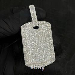 Pendentif personnalisé pour homme en diamant simulé de taille ronde de 3 carats plaqué or blanc 14 carats