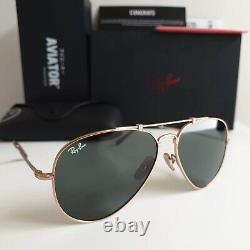 Plaqué Or Ray-ban Titane Aviateurs Lunettes De Soleil Rb8125 913658 Made In Japan
